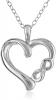 Sterling Silver "Infinite Love" Heart Pendant Necklace with White Diamond (0.01 cttw, I-J Color, I2-3 Clarity), 18"