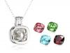 Sterling Silver Interchangeable Crystal Pendant Necklace