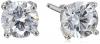 Platinum Plated Sterling Silver Round Cubic Zirconia Studs