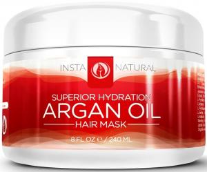 Argan Oil Hair Mask - Intensive Leave In Hair Conditioner That Will Turn Dry, Damaged Hair Into Luxurious, Silky Strands - With Organic Argan Oil, Coconut Oil, Shea Butter, & Vitamin B5 - Deep Treatment Cream Increases Volume, Softness and Shine - Gua