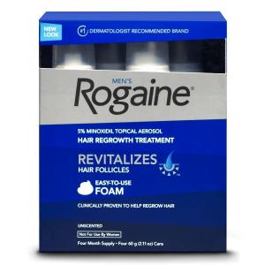 Rogaine Hair Regrowth for Men 5% Minoxidil Topical Foam 4-month Supply