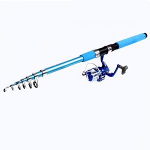 Cần câu 3.25M Blue Foam Wrap Handle 7 Sections Retractable Fishing Rod + Spinning Reel