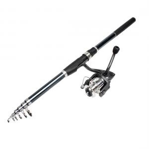 Cần câu 3.3M 7 Sections Fishing Line Guide Telescoping Fish Pole Rod w Spinning Reel
