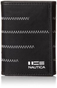 Ví Nautica Men's Fabric Trifold with Zig Zag Stitch Accent