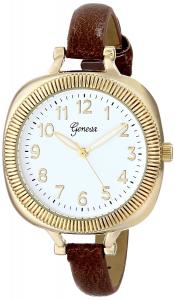 Đồng hồ Geneva Women's 2392A-GEN Gold-Tone Watch with Brown Strap