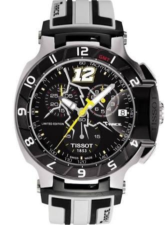 Đồng hồ Tissot T-Race Chronograph Black Dial Black and White Rubber Mens Watch T0484172705710