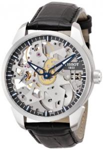 Đồng hồ Tissot T-Complication Squelette Skeleton Dial Black Leather Mens Watch T0704051641100