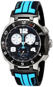 Đồng hồ Tissot T-Race MotoGP Chronograph Black Dial Black and Blue Silicone Mens Watch T0484172720700