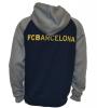 Áo khoác Fc Barcelona Soccer Zip Front Fleece Hoodie Sweatshirt Jacket Blue NEW Season 2014-2015