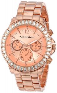 Đồng hồ Vernier Women's VNR11106RG Baguette Crystal Stones around Bezel Watch