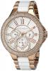 Đồng hồ Vince Camuto Women's VC/5180WTRG Swarovski Crystal Accented Multi-Function Rose Gold-Tone White Ceramic Bracelet Watch