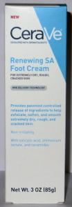 Cerave Renewing SA Foot Cream, for Extremely Dry, Rough, Cracked Skin, 3 Oz