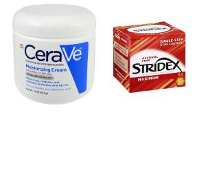 Cerave Moisturizing Cream 16 Ounce, Plus Stridex Strength Medicated Pads, Maximum, 55 Count