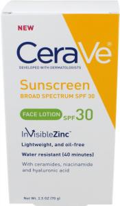 CeraVe SPF 30 Sunscreen Face Lotion, 2.5 Ounce