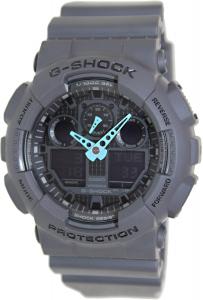 Đồng hồ Casio Men's GA-100C-8ACR G-Shock Analog-Digital Display Quartz Gray Watch Bright Neon Blue Hands