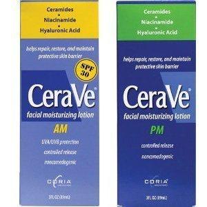 CeraVe Facial Moisturizing Lotion 3oz. AM/PM Bundle (Packaging may vary)