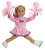 18 Inch Doll Clothes Fits American Girl Dolls - Doll Cheerleader Outfit Set Includes Pom Poms Doll Accessories & Pink Cheerleader Doll Dress