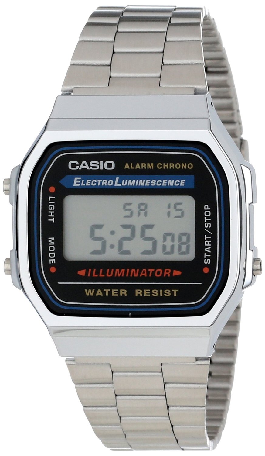 Đồng Hồ Casio Men's A168W-1 Electro Luminescence Digital Bracelet Watch ...