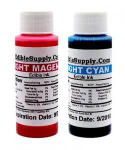 Edible Supply 4 oz Light Cyan/Light Magenta Edible Ink Refill Bottle Combo for All Epson Print