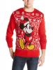 Disney Men's Holiday Mickey Ugly Christmas Sweater, Red, Medium