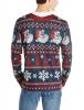 Faux Real Men's Santa Stripe Ugly Christmas Sweater Printed Tee