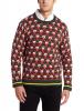 Alex Stevens Men's 8 Bit Santa Holiday Sweater, Green Beret, XX-Large