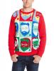 Alex Stevens Men's Pop Color Santa Ugly Christmas Sweater
