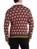 Alex Stevens Men's 8 Bit Santa Holiday Sweater, Green Beret, XX-Large