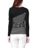 Allegra K Women Round Neck Shirts Striped T Shirts Long Sleeve Casual Tops