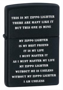 Zippo Creed Black Matte Pocket Lighter