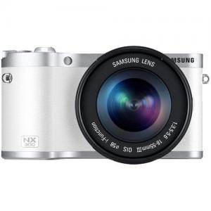 Samsung NX300 20.3MP CMOS Smart WiFi Compact Interchangeable Lens Digital Camera with 18-55mm Lens and 3.3" AMOLED Touch Screen (White)