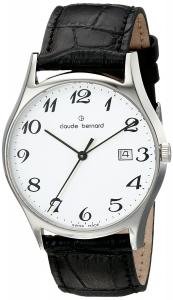 Claude Bernard Men's 53003 3 BB Classic Gents Analog Display Swiss Quartz Black Watch