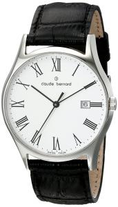 Claude Bernard Men's 53003 3 BR Classic Gents Analog Display Swiss Quartz Black Watch