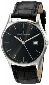 Claude Bernard Men's 53003 3 NIN Classic Gents Analog Display Swiss Quartz Black Watch