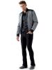 GUESS Men's Garment-Washed Faux-Leather Bomber Jacket