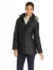 Anne Klein Women's Front-Zip Down Coat with Detachable Faux-Fur Trim Hood