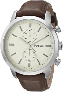 Fossil Men's FS4865 Townsman Chronograph Leather Watch - Brown