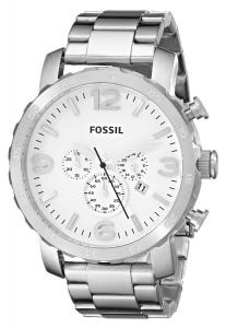 Fossil Men's JR1444 Nate Chronograph Stainless Steel Watch - Silver-Tone