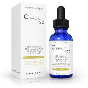 serumtologie® C serum º22 -Max Anti Aging 22% Vitamin C serum - Moisturizer - Anti-Wrinkle - 5% Hyaluronic Acid, 1 % Vitamin E, 1% Ferulic Acid Combine to Form the Most POTENT Daily Age Defying Treatment Available. Highest Concentration of Clinic