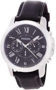 Fossil FS4812 Grant Chronograph Black Leather Watch