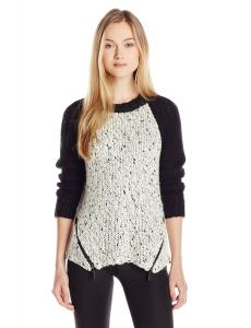 Kensie Women's Cozy Color-Block Raglan Sleeve Sweater