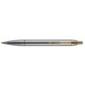Parker IM Stainless Steel Gold Trim Ballpoint Pen