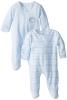 Bộ body cho bé Spasilk Baby-Boys 100% Cotton Newborn Two-Pack Sleepwear Footie Set