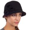 Mũ Womens Bernadette Vintage Style 100% Wool Cloche Bucket Winter Hat with Flower Accent