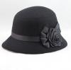 Mũ Abody Fashion Elegant Women Ladies Fedora Cloche Flower Rose Bucket Hat Headwear