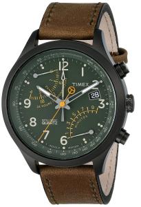 Đồng hồ Timex Men's T2P381 Stainless Steel Watch with Olive Leather Band