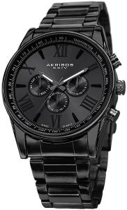 Đồng hồ Akribos XXIV Men's AK736BK Ultimate Swiss Multifunction Black Stainless Steel Bracelet Watch