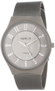 Đồng hồ Hamlin Men's HAMM0314:001/04E92GT Titanium Case Grey Dial Stainless Steel Mesh Band Watch