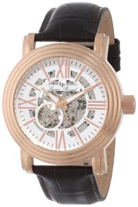 Đồng hồ Lucien Piccard Men's LP-11912-RG-02S White Skeleton Dial Brown Leather Automatic Watch