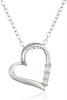 Dây chuyền Sterling Silver Three-Stone Diamond Heart Pendant Necklace (1/10 cttw, I-J Color, I2-I3 Clarity), 18